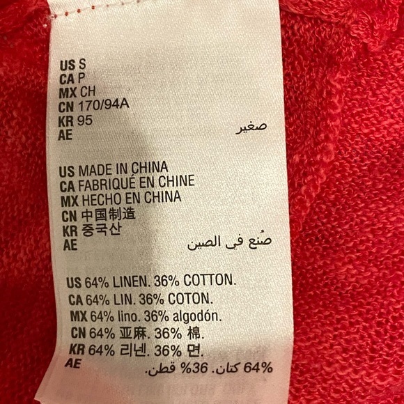 ALFANI OPEN FRONT LINEN BLEND CARDIGAN FLAMENCO PINK NWT S M - Picture 7 of 12